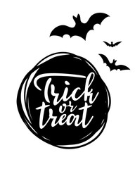 Trick or treat lettering for halloween party 
