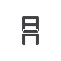 Сhair icon vector, filled flat sign, solid pictogram isolated on white. Symbol, logo illustration.