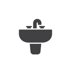 Sinks household equipment icon vector, filled flat sign, solid pictogram isolated on white. Symbol, logo illustration.