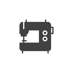 Sewing machine icon vector, filled flat sign, solid pictogram isolated on white. Symbol, logo illustration.