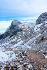 mountain pass in late autumn slovenia julian alps