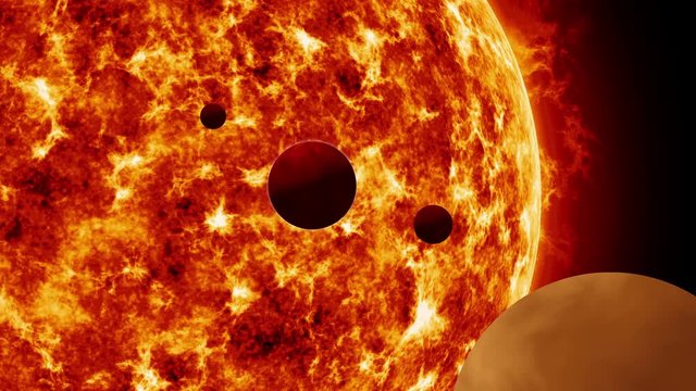 Planets Orbiting Star Side View