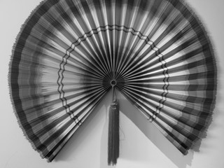 Black and white decoration paper fan pattern