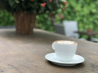 Cup of cappuccino in relax time