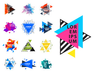 Sacred geometry triangle abstract logo figures elements mystic polygon creative triangulum vector illustration