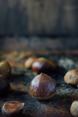 Chestnuts on black