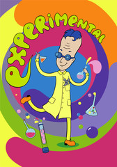 Crazy scientist conducting an experiment