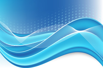 Beautiful abstract blue background with waves