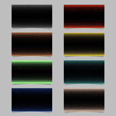 Abstract halftone circle pattern business card background template design set - vector name card illustrations with colored dots