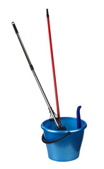 Fototapeta premium broom and shovel to clean in a bucket