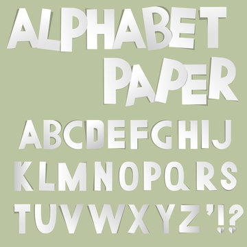 Paper cut alphabet vector