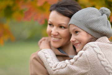 Naklejka premium mother and daughter outdoors