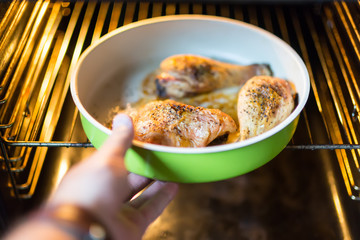 Chicken in a home oven