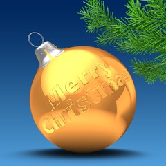 3d golden Christmas ball