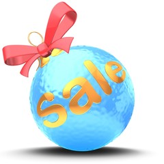 3d ice blue Christmas ball