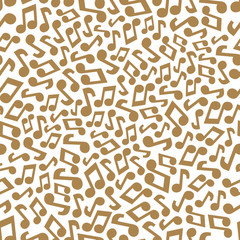 Musical seamless pattern with music notes. Abstract repeating background. Vector illustration. Wallpaper.