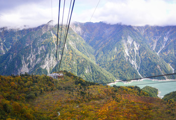 Mountain scenery at autumn in Japan