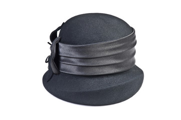 Women's black hat isolated