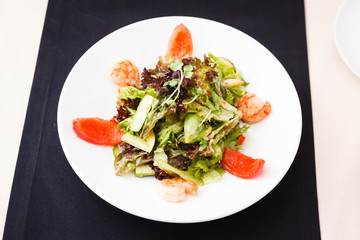 Greek salad with shrimp