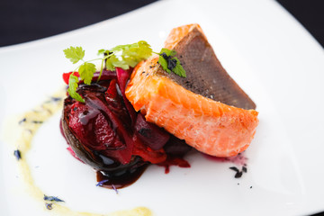 Smoked trout with vegetables