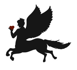 Prince with a horse's body and wings, with a heart in his hand