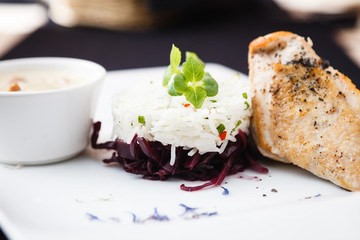 Chicken breast with rice
