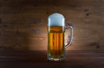Glass of golden beer