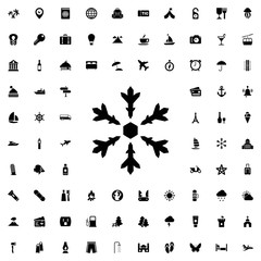 Snow icon. set of filled tourism icons.