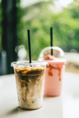 cold coffee and strawberry milk shake