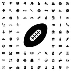 American football icon. set of filled sport icons.