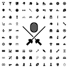 Fencing icon. set of filled sport icons.