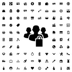 Privacy group icon. set of filled shopping icons.