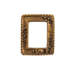 vintage gilded victorian frame on white background