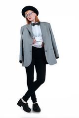 Elegant girl with red hair