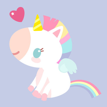 A magical unicorn. Children's character. Fabulous pony.