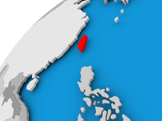 Map of Taiwan in red