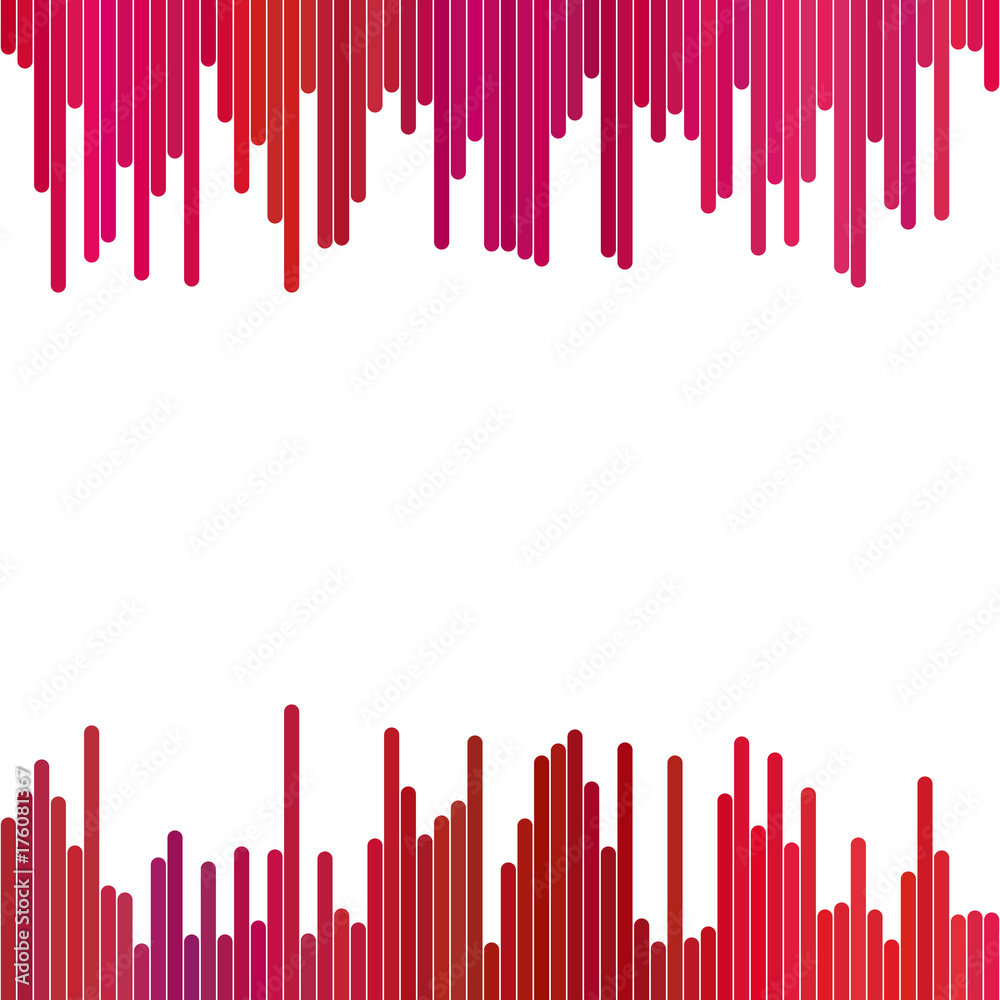 Wall mural abstract background from vertical stripes in red tones - vector graphic design on white background