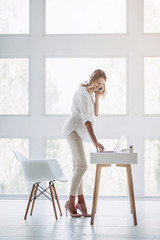 Pregnant woman working