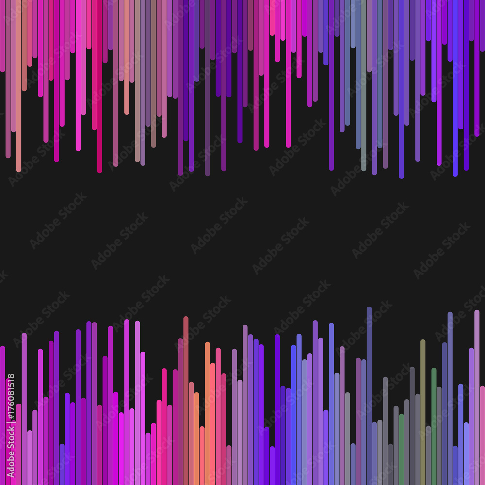 Wall mural colored background from vertical rounded stripes in dark tones - abstract vector graphic design