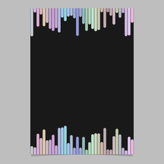 Flyer template design from colorful vertical rounded stripes - vector document, stationery illustration with black background