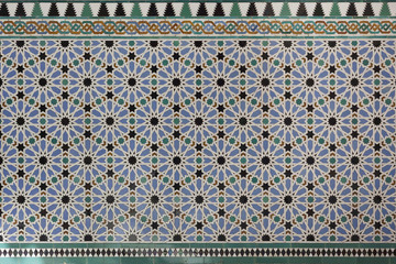 Moorish Islamic geometric patterns inside palace