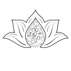 Hand drawn Lotus with 