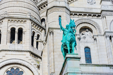Sacred Heart Cathedral in Montmartre district in Paris