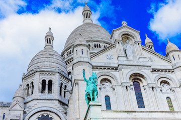 Sacred Heart Cathedral in Montmartre district in Paris