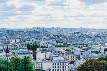 Fototapeta na wymiar seen area from Montmartre hill in Paris city in France