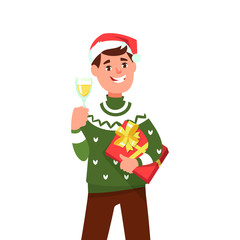 Congratulation with Christmas and New year holidays