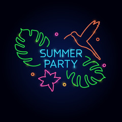 The neon poster summer party.