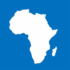 White Africa map on blue background, Vector Illustration