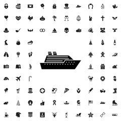 Boat icon. set of filled holiday icons.