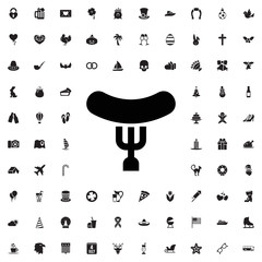 Sausage icon. set of filled holiday icons.